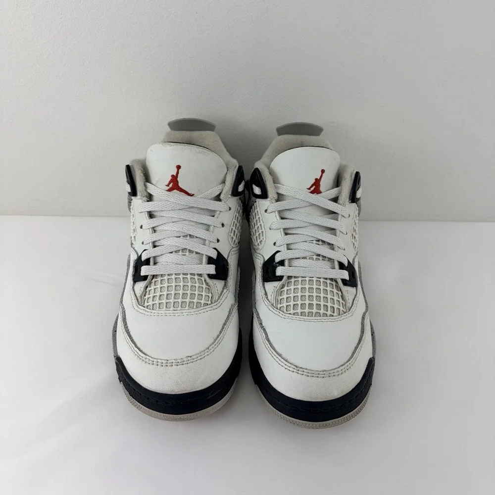 Nike Air Jordan 4 Retro White Cement Gray Kids Size 1Y IB4388-100